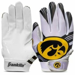 Flash Sale 🥰 Best Pirce 🔔 College Golf & Sports Equipment Franklin Sports Iowa Hawkeyes Youth Reciever Gloves ✔️ 🎉