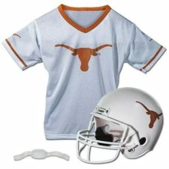 Wholesale ⭐ Hot Sale 😉 College Jerseys Franklin Sports Kids' Texas Longhorns Jersey And Helmet Set 🎉 ❤️