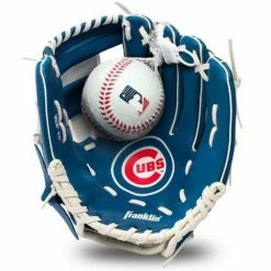 New ⭐ Best Pirce ✔️ MLB Golf & Sports Equipment Franklin Sports Chicago Cubs Youth Ball And Glove Set ✔️ 🎉