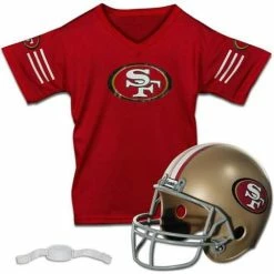 Best Pirce 😀 Hot Sale 👏 NFL Sets & Bodysuits Franklin Sports Kids' San Francisco 49ers Jersey And Helmet Set 🤩 🔥