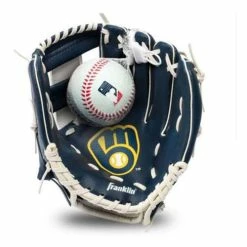 Budget 🎁 Cheap 🤩 MLB Golf & Sports Equipment Franklin Sports Milwaukee Brewers Glove & Ball Set 🧨 🔥