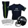 Hot Sale ⌛ Promo 😀 NFL Golf & Sports Equipment Franklin Sports Seattle Seahawks Deluxe Football Uniform Set 👍 ⭐