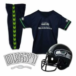 Hot Sale ⌛ Promo 😀 NFL Golf & Sports Equipment Franklin Sports Seattle Seahawks Deluxe Football Uniform Set 👍 ⭐